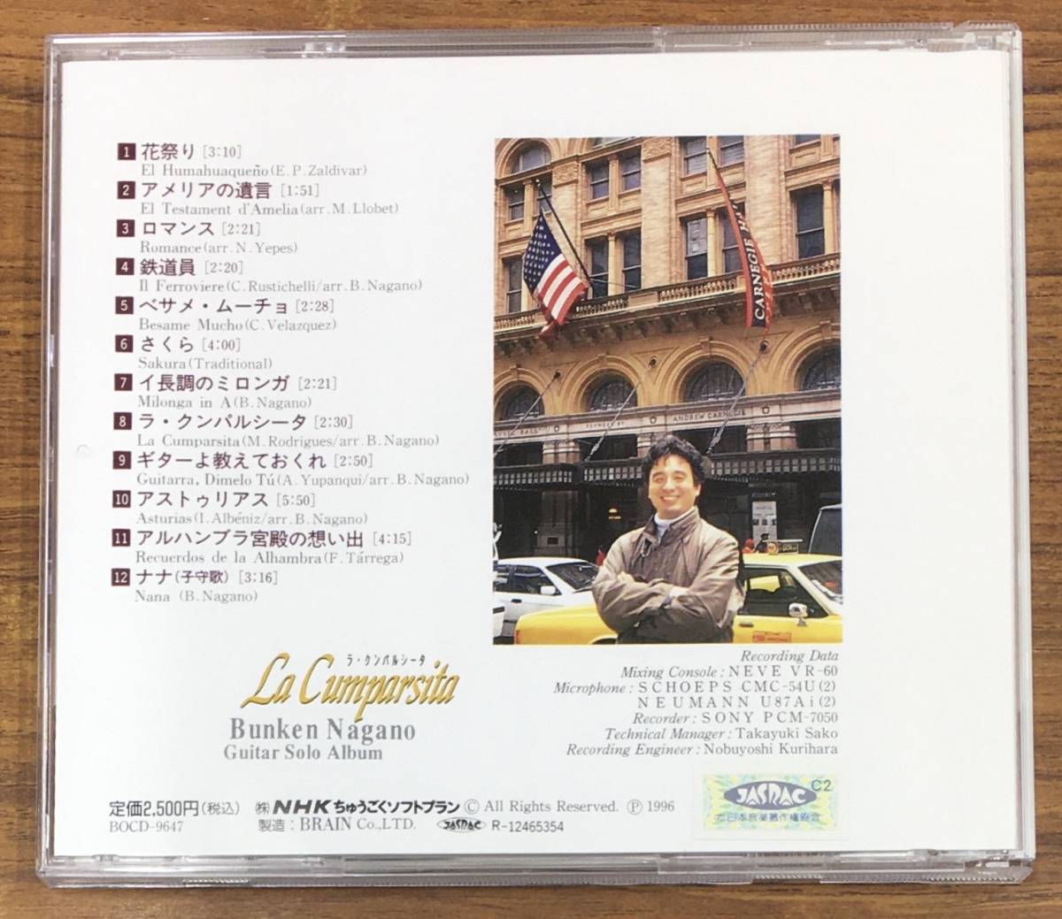 長野文憲 - ラ・クンパルシータ CD BOCD-9647 …h-2073 Nagano Bunken La Cumparsita ギターソロアルバム 広島_画像2