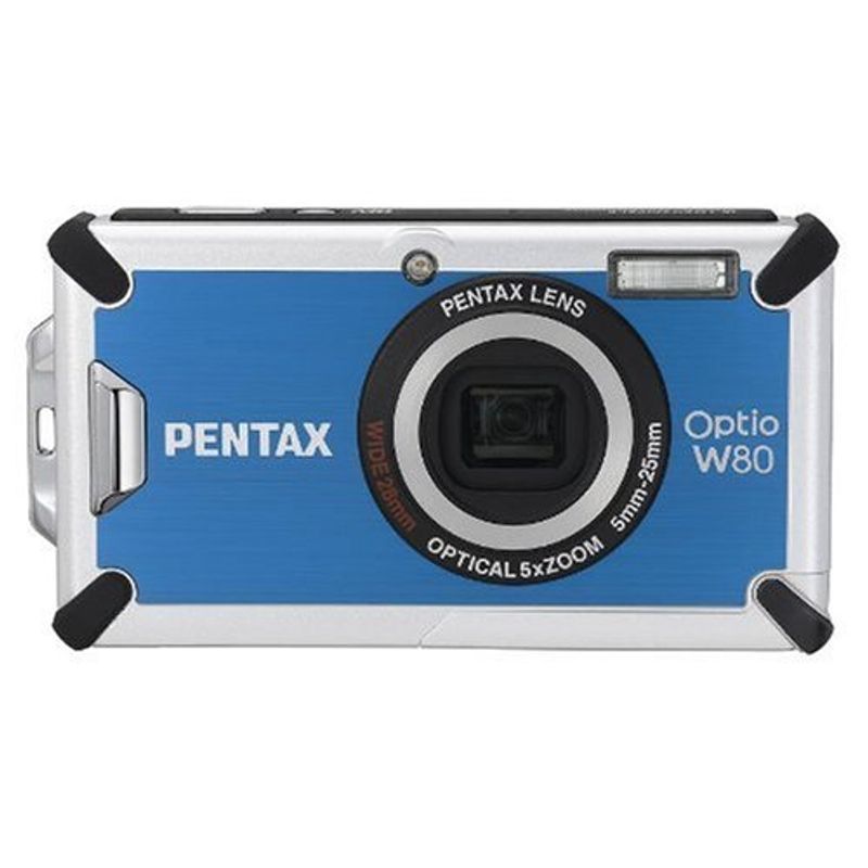 PENTAX 防水デジタルカメラ OPTIO (オプティオ) W80 アズールブルー 1200万画素 光学5倍ズーム OPTIOW80AB