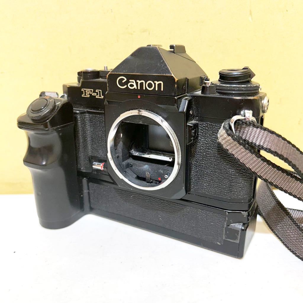 #J3J Canon F-1 AE POWER WINDER FN キャノン フィルムカメラ パワーワインダー 一眼レフ ボディ 本体 ブラック 動作未確認 ジャンク