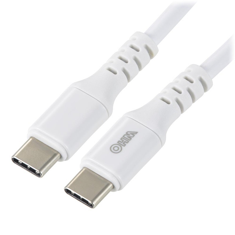 Type-Cケーブル AudioComm PD対応Type-Cケーブル USB-C to USB-C 1m ホワイト｜SMT-L10PD-W 01-7194 オーム電機_画像2