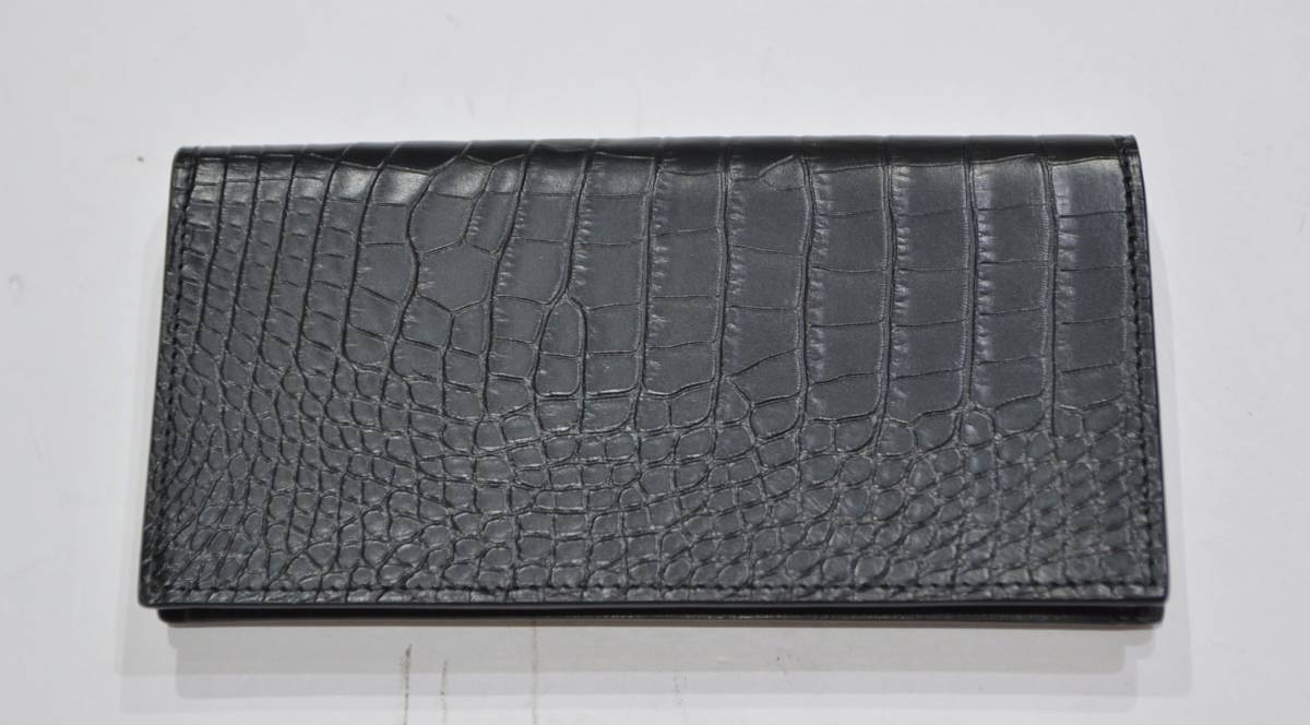 新品 CAMILLE FOURNET カミーユ フォルネ アリゲーター ウォレット 二つ折り 財布 ブラック Y-321520_画像2