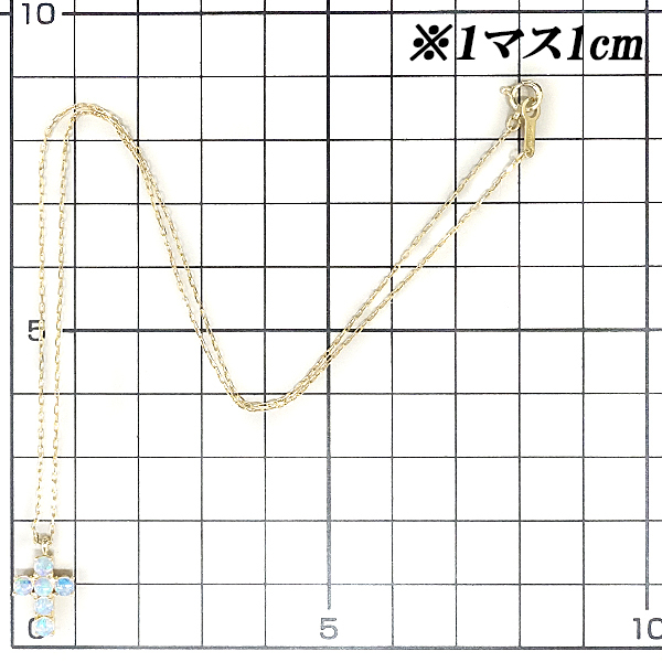 売れ筋】 K18YG ネックレス オパール 4℃ クロス SH97673 中古 美品