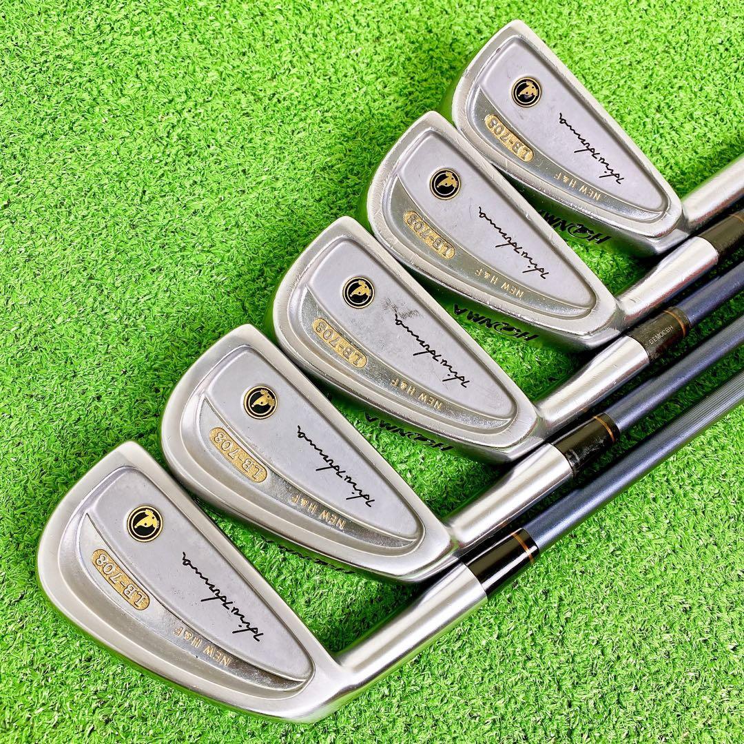 【希少☆左利き用】HONMA 本間ゴルフ LB-708 レフティ アイアン 豪華10本セット カーボン R-1 激レア 最高級 黒七宝 ホンマ made in Japan_画像2