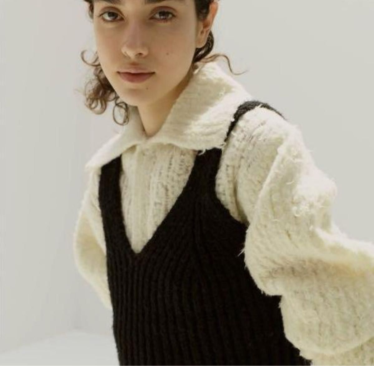 WOOL BABY CAMEL BRUSHED YARN KNIT DRESS 0