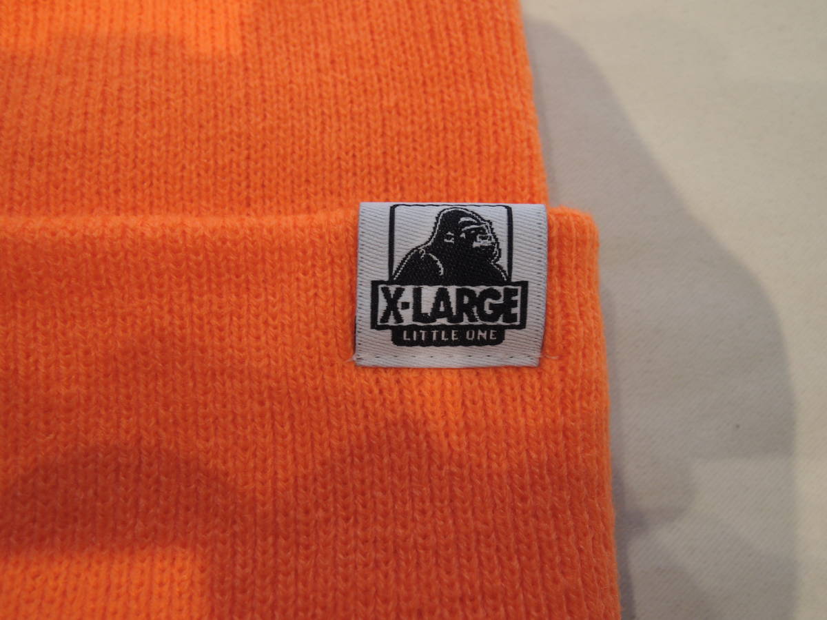 X-LARGE エクストララージ XLARGE KIDS ワンポイント ニット帽 オレンジ 最新人気商品_画像2