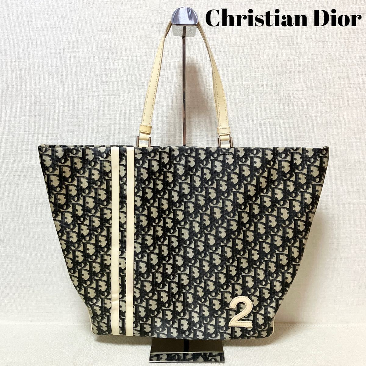 Christian Dior クリスチャンディオール トロッター柄トートバッグ 