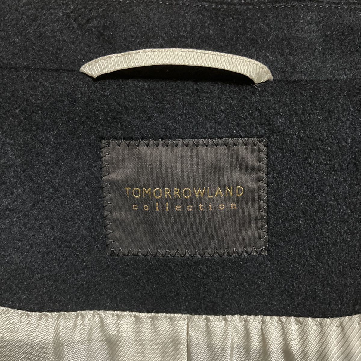 美品 TOMORROWLAND collection トゥモローランドコレクション カシミヤ100% 高級ロングコート ステンカラー ブラック 黒 レディース 日本製_画像6