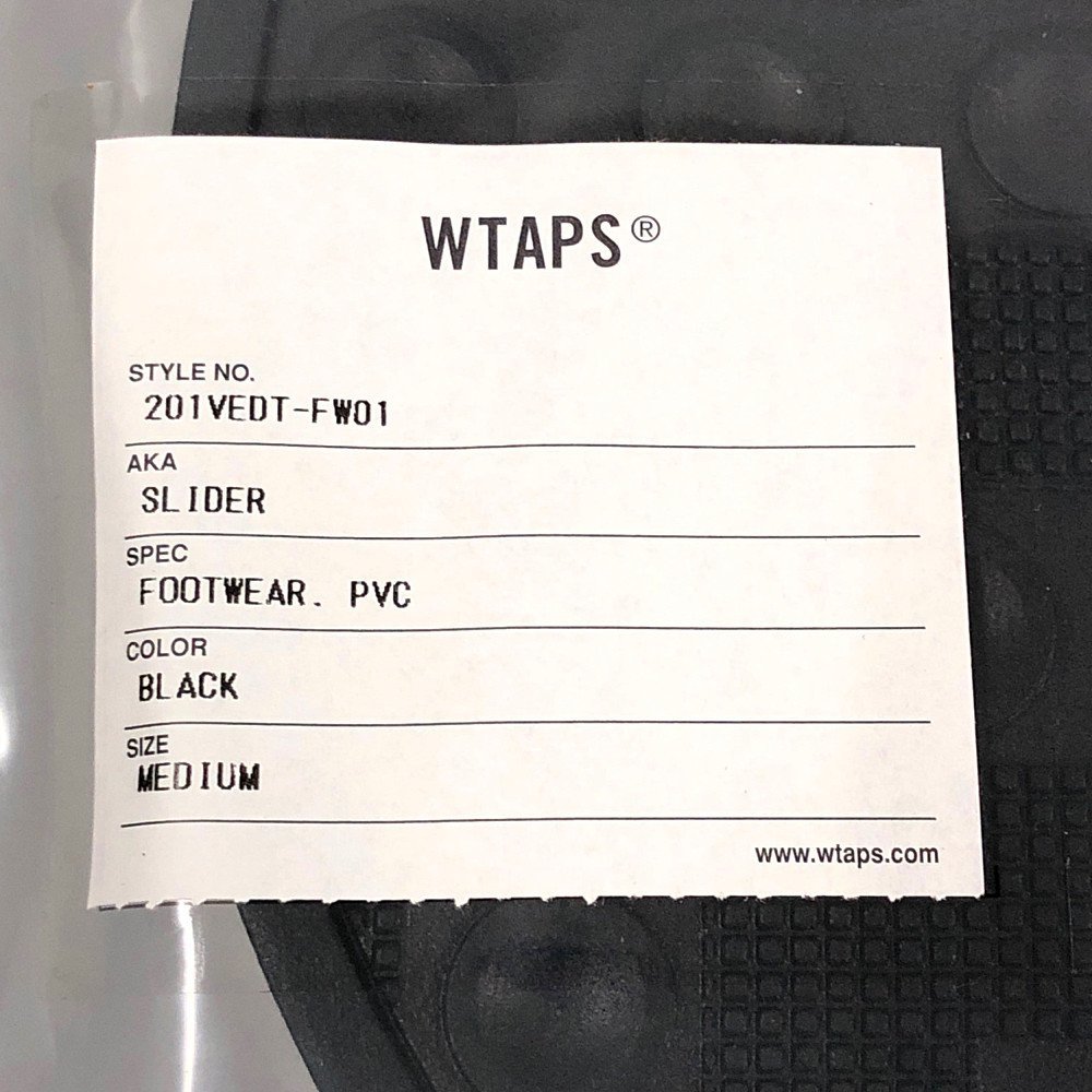 WTAPS ダブルタップス 20SS SLIDER サンダル ブラック サイズM(26~26.5cm) 正規品 / 24242A_画像9