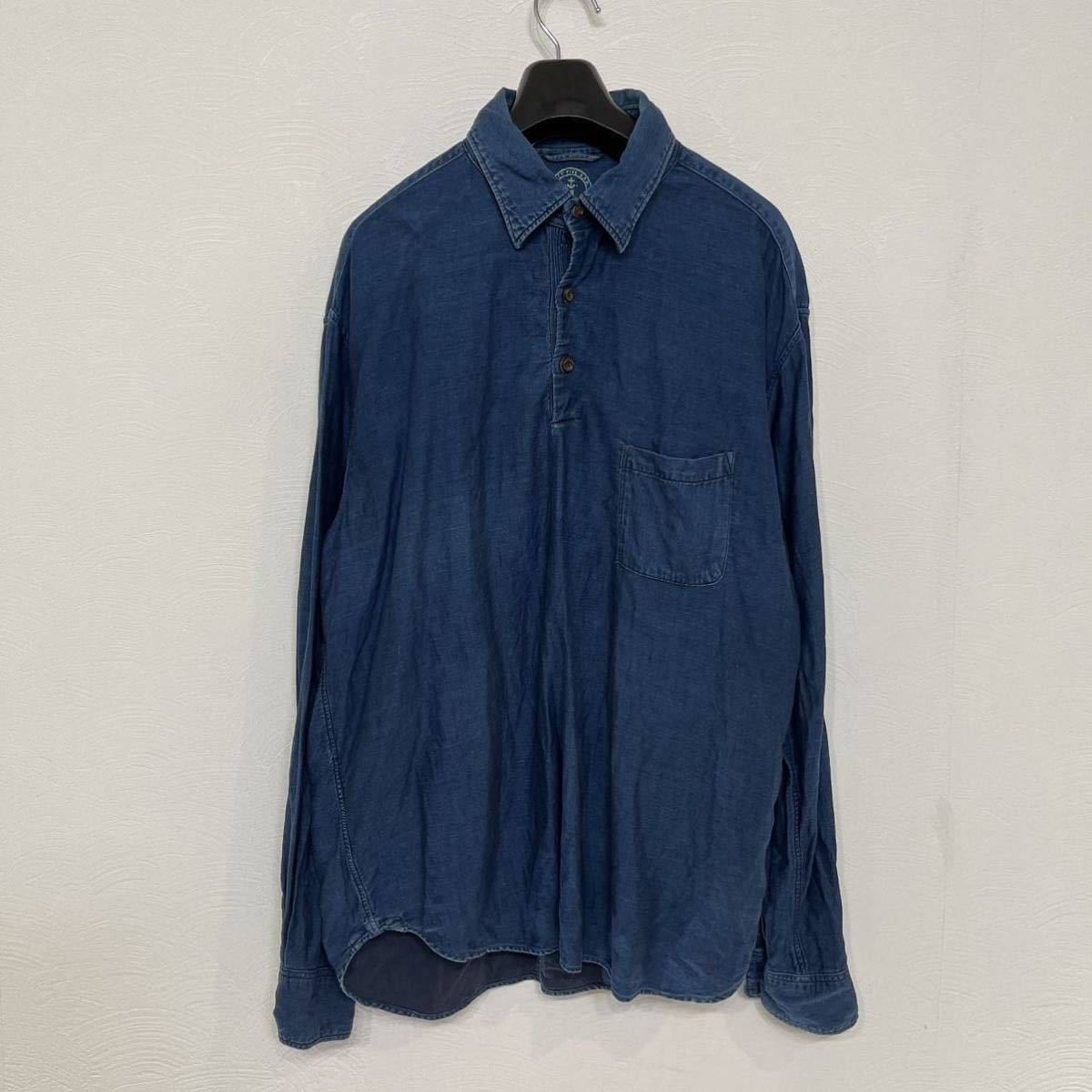 即納】 美品 45rpm インディゴ ビッグ プルオーバー シャツ 4 XL
