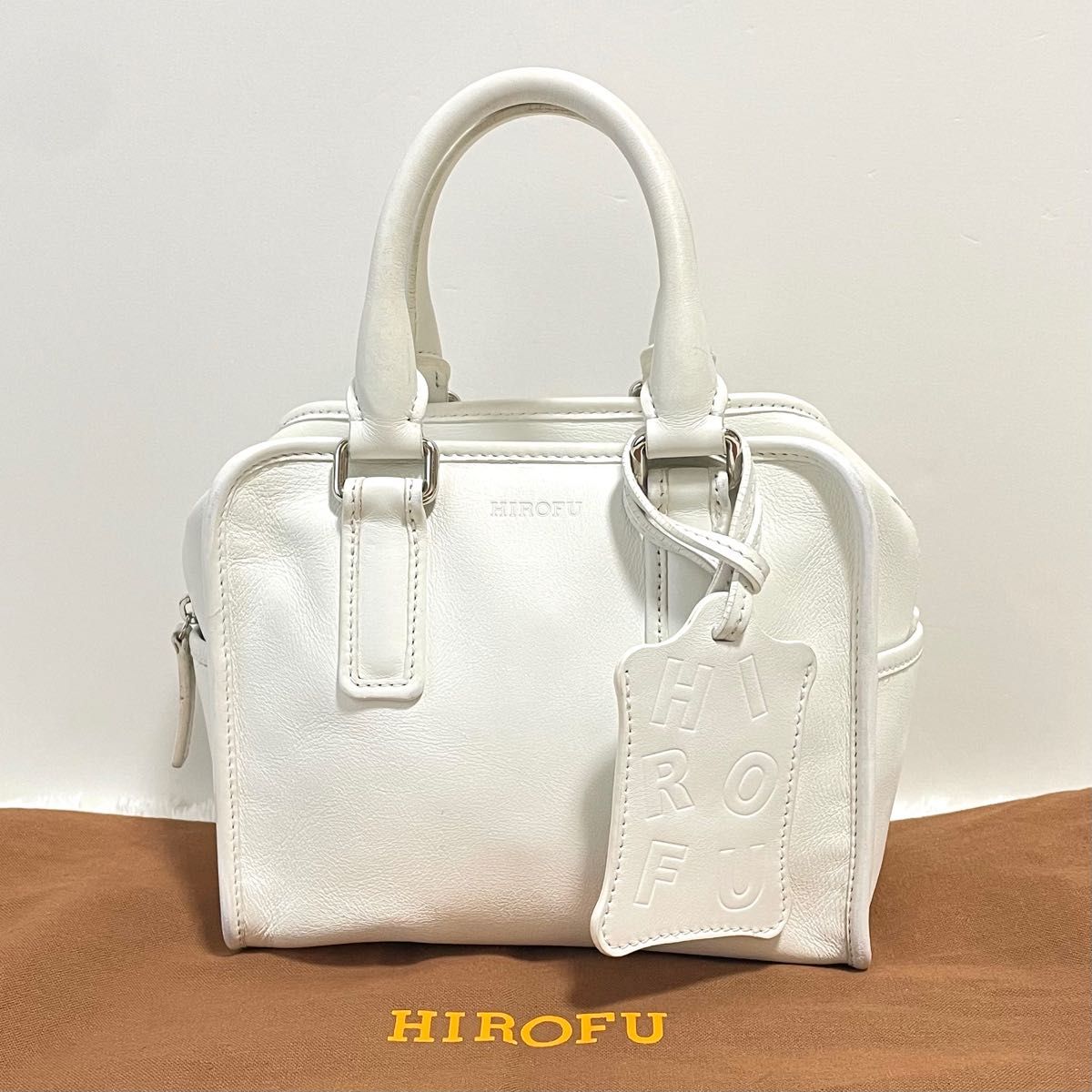 希少】 ヒロフ トートバッグ ハンドバッグ レザー 保存袋 box型