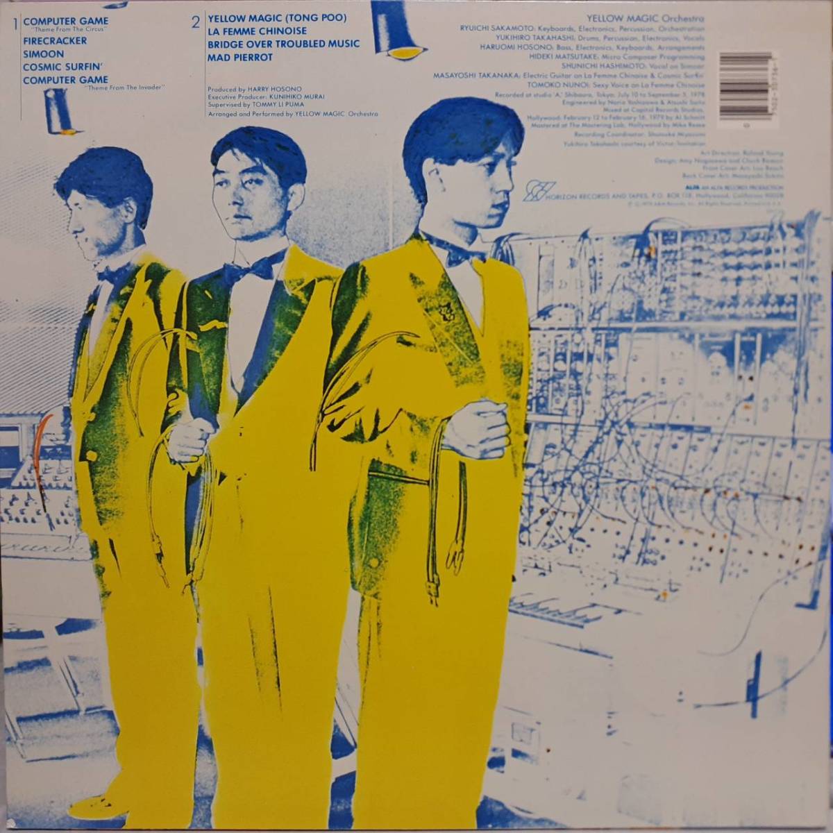 米HORIZONオリジLP 高音質TML刻印！Yellow Magic Orchestra / US版1st 1979年 SP-736 YMO 細野晴臣 坂本龍一 高橋幸宏 テクノ Firecracker_画像3