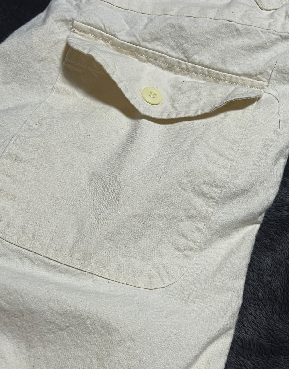  Vintage French коричневый ina рабочие брюки неотбеленная ткань белый бежевый 