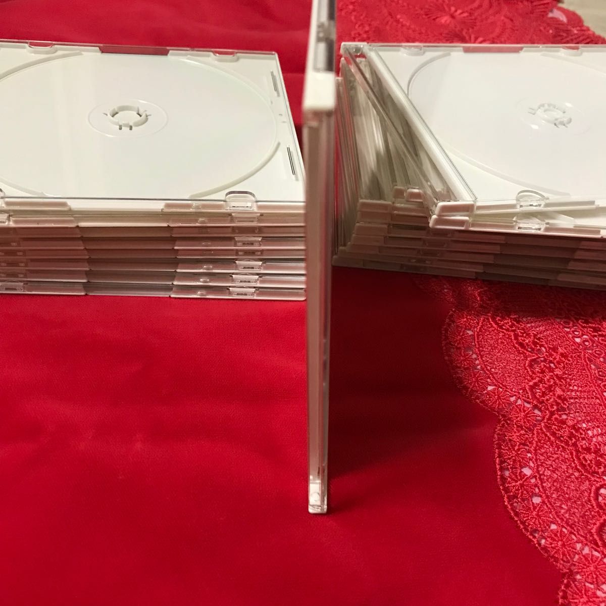 CD・DVDケース クリア×白　保管用　処分品　厚さ5mm