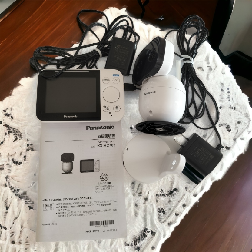 【訳アリ】Panasonic ベビーモニター KX-HC705-W パナソニック センサー通知機能 モニター/カメラ_画像1