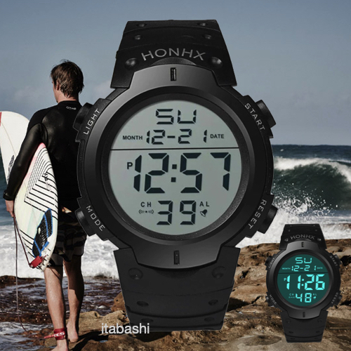 HONHX 腕時計 デジタル腕時計 ダイバーズウォッチ 3気圧防水 r_画像1