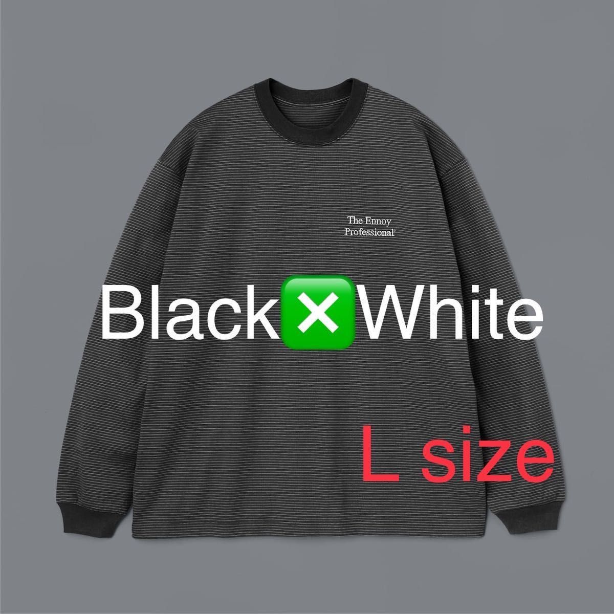 ENNOY L/S BORDER T-SHIRTS BLACK × WHITE Ｌサイズ｜PayPayフリマ