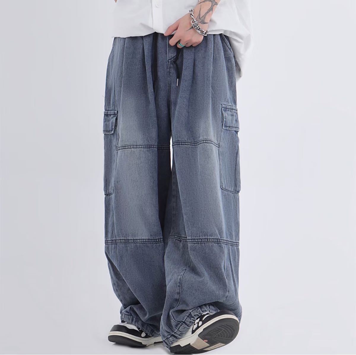 デニムパンツ ワイドレッグ ボトムス ユニセックス 韓国 m7089 デニム ワイドレッグ ジーンズ ワイドパンツ ワイドデニム ユニ