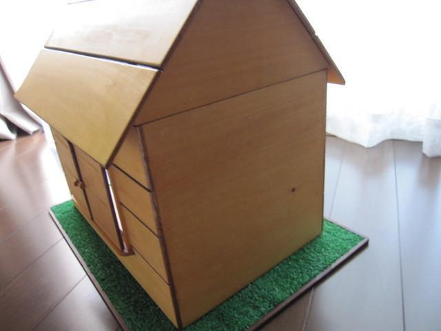 *[ new goods ] hand made for small dog opening and closing roof type kennel wooden house house bed *