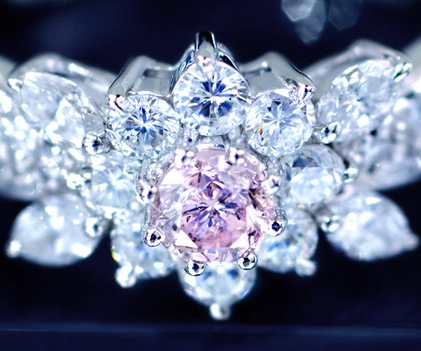 E0786 天然ファンシーライトブラウンピンクダイヤモンド0.42、1.00ct I2 最高級Pt900無垢セレブリティリング - プラチナ台 E0786 天然ファンシーライトブラウンピンクダイヤモンド0.42、1.00ct I2 最高級Pt900無垢セレブリティリング - プラチナ台