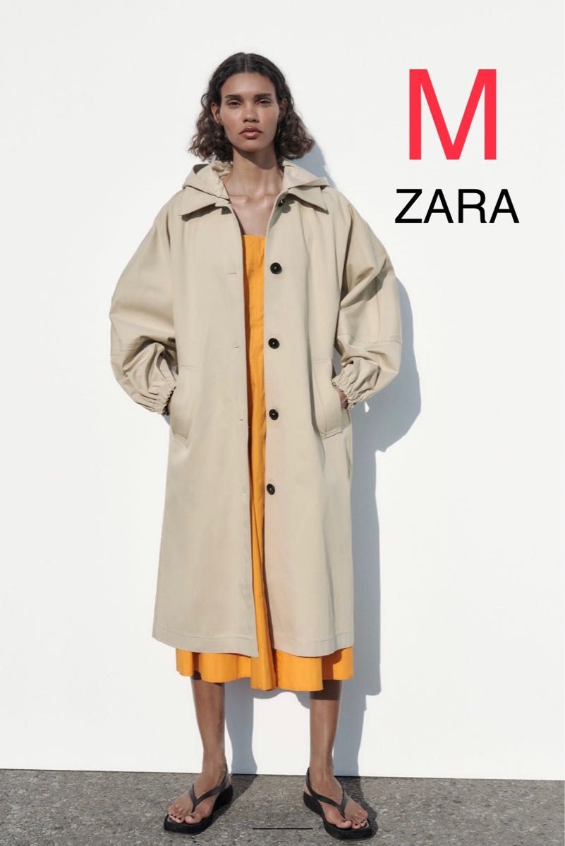 ZARA フード付き オーバーサイズ トレンチコート バルーン