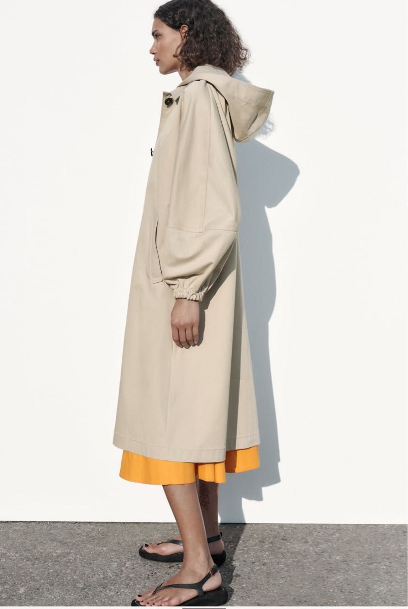 ZARA フード付き オーバーサイズ トレンチコート バルーン ZARA フード付き オーバーサイズ トレンチコート バルーン