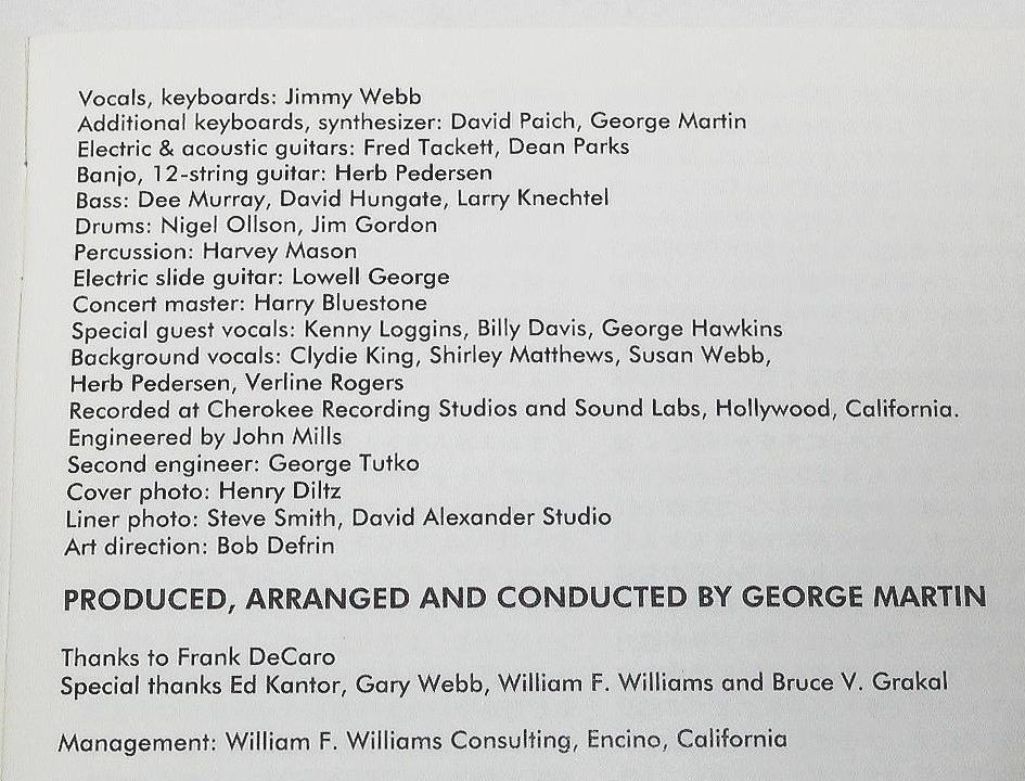 1988年名盤探検隊『El Mirage：Jimmy Webb』アメリカを代表する作曲家 ジミー・ウェブ★巨匠ジョージ・マーティン・プロデュース1977年作品_画像7