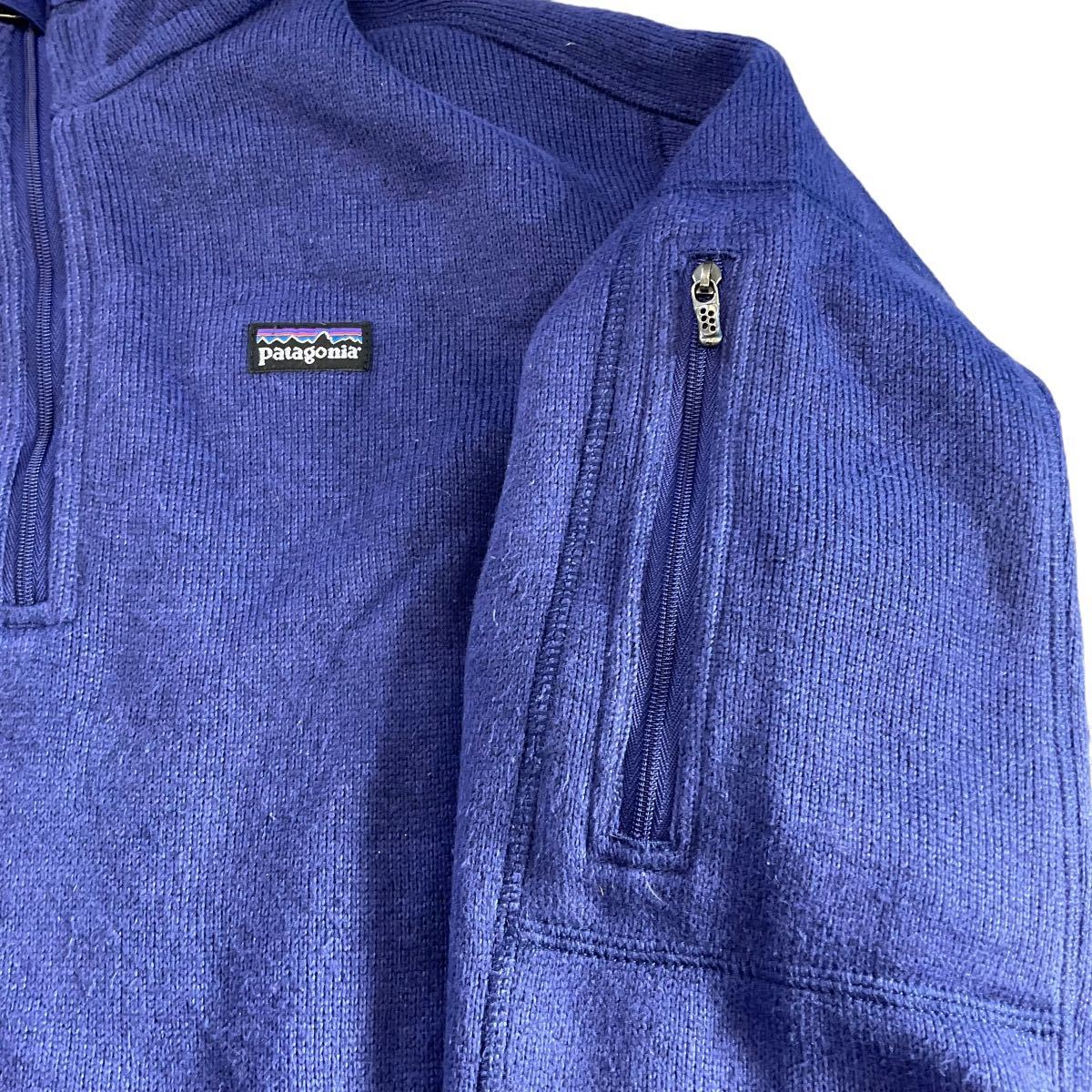 2000年製 patagonia ベターセーター WOMEN’S XL ブルー ハーフジップ フリースジャケット プルオーバー ロゴ アウトドア パタゴニア 25616_画像3