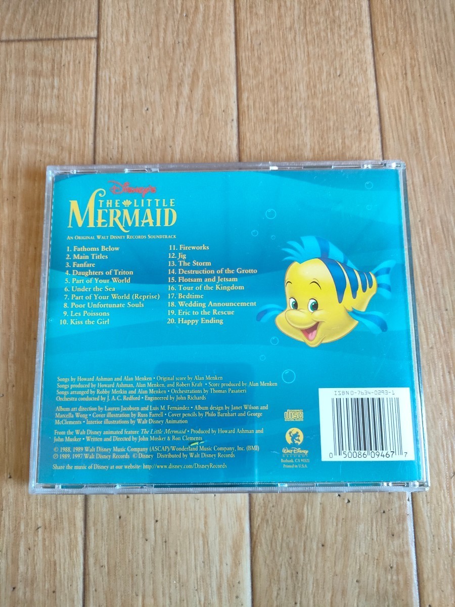USリイシュー盤 ディズニー リトル・マーメイド サウンドトラック OST Disney The Little Mermaid Soundtrack アラン・メンケン_画像3