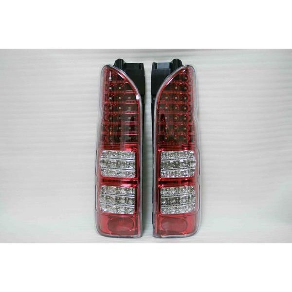 ハイエース 200系 フルLED ハーフレッドインナー クリアレンズ LEDテールランプ 左右セット ２３８_画像2