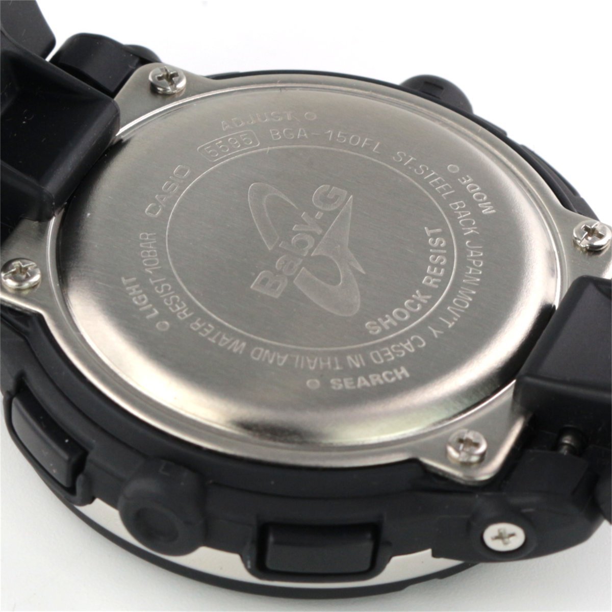 0307♭CASIO 腕時計 BABY-G Floral Dial Series BGA-150FL-1AJF 10気圧防水 耐衝撃性 カジュアル 花柄模様 レディース 可愛い系 ブラック_画像5