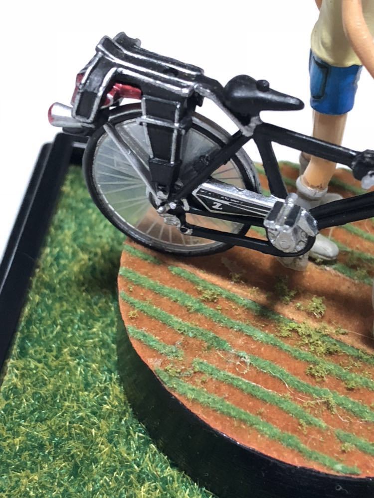ミニチュア ジオラマ 自作 自転車と少年_画像9