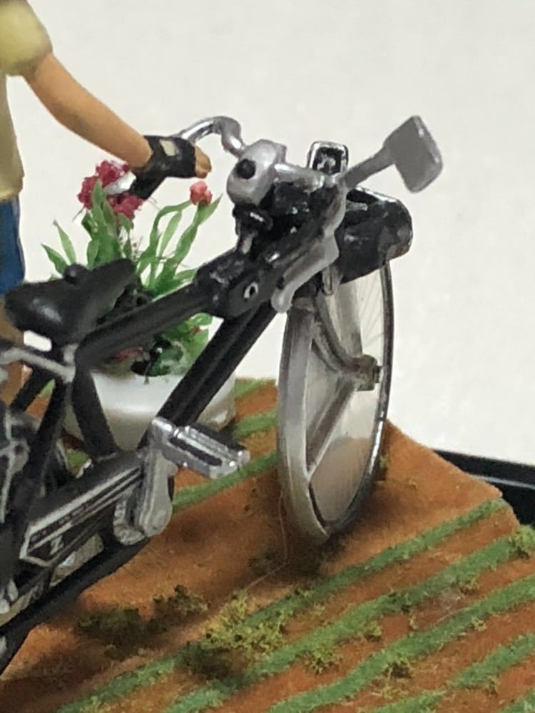 ミニチュア ジオラマ 自作 自転車と少年_画像6