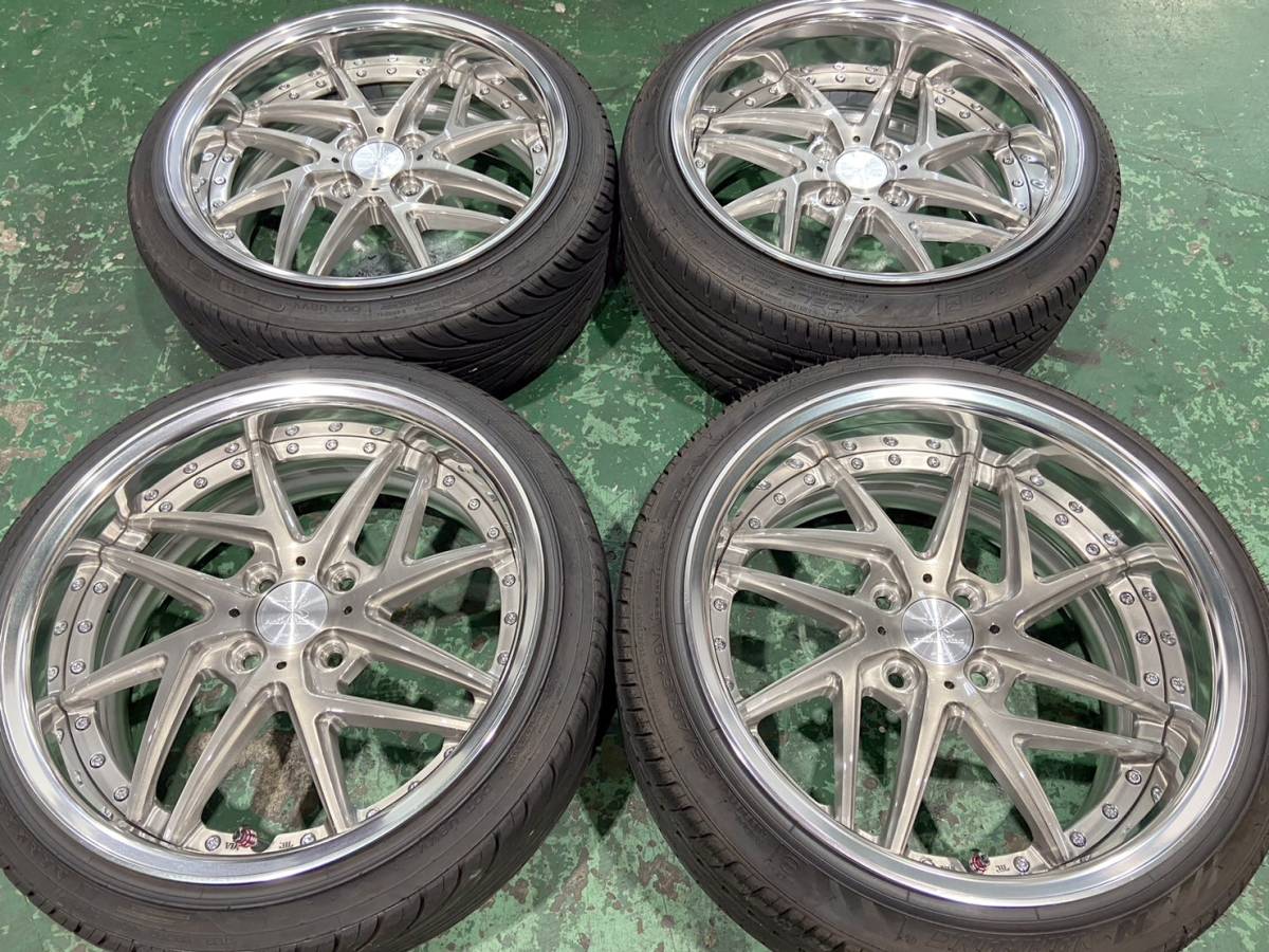 超美品 WORK リザルタードメッシュ2 7j+28 8j+18 100-4h トランスグレーブラッシュド 165/45R16 195/40R16 ナンカン9.5分山付 JDM USDM_画像1