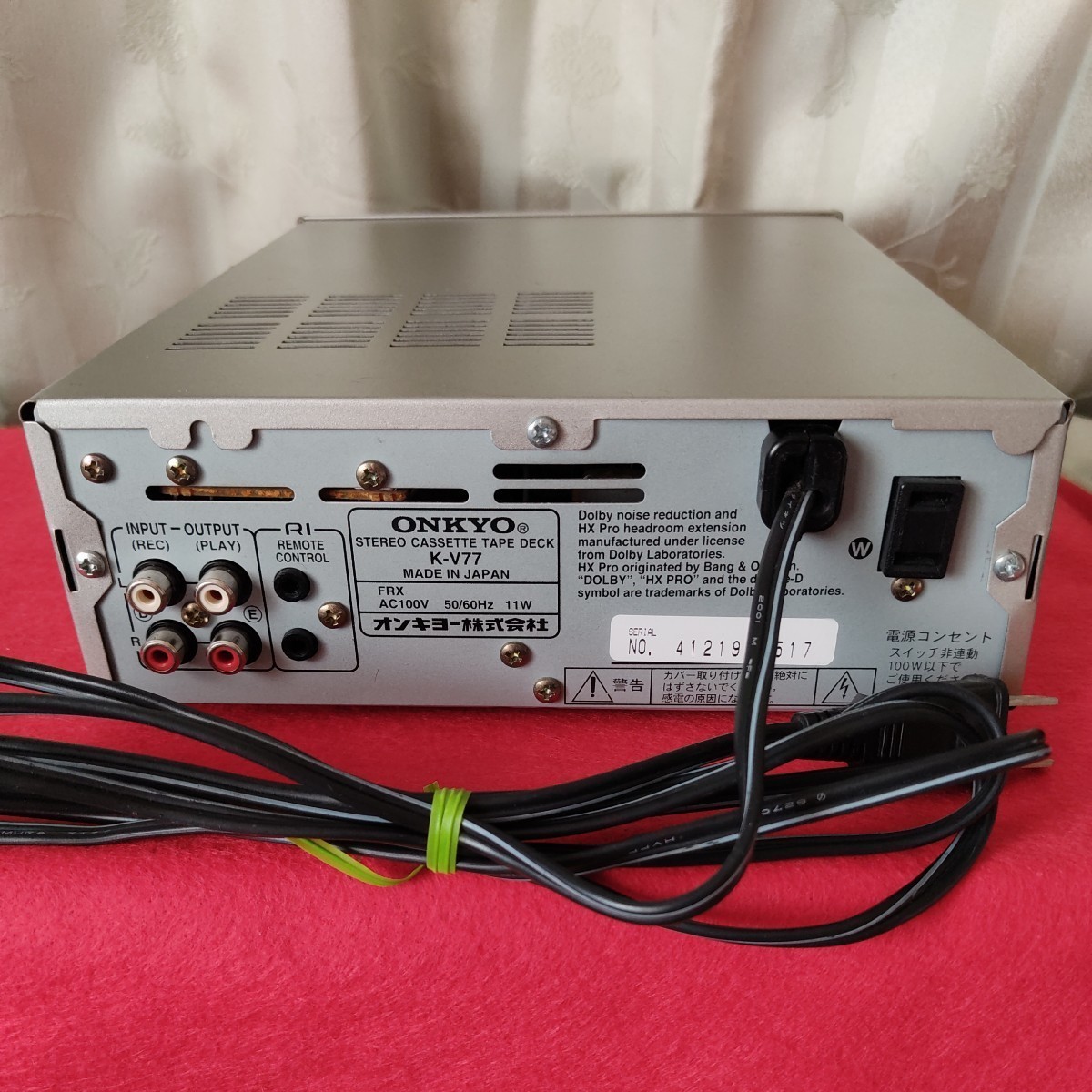 新品登場 音出し動作品【ONKYOカセットデッキK-V77】取説付き、メンテ