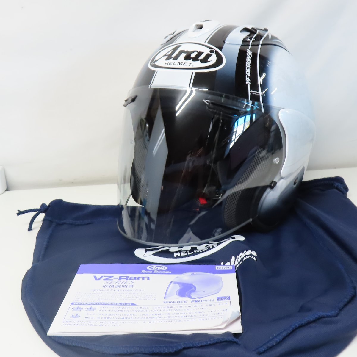 【美品】Arai アライ VZ-Ram HARADA TOUR ハラダツアー ジェットヘルメット Lサイズ 原田哲也選手 バイク 二輪 オートバイ レーサー 人気_画像1