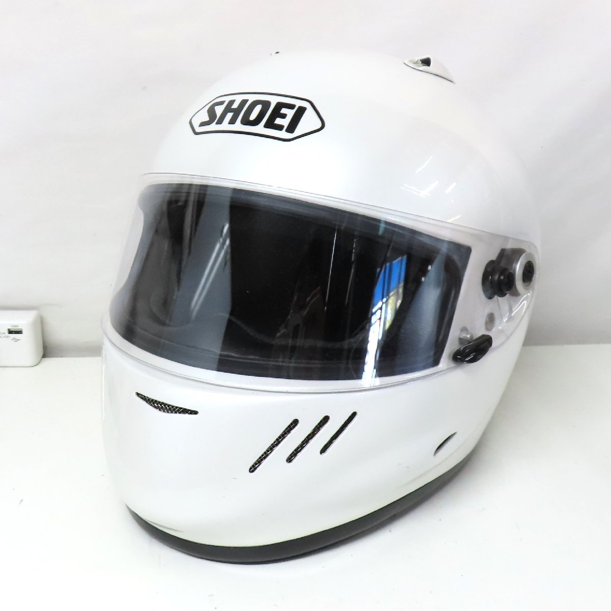 【中古美品】【レア】【希少】SHOEI ショウエイ WYVERN2 ワイバーン2 フルフェイスヘルメット XLサイズ ホワイト バイク 二輪 オートバイ_画像1