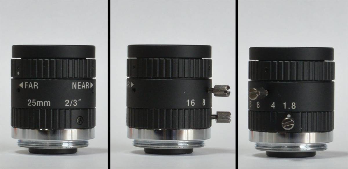 ★ RICOM/Fujian Forecam Optics　Cマウントレンズ　FAU2518MC.HR　25mm F1.8　2/3"　5メガ　FA産業用　動作確認　美品　TV LENS_画像2