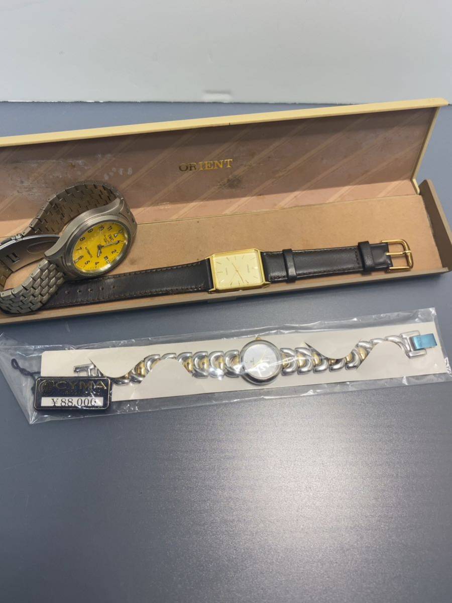 【ジャンク】バック 財布 腕時計 SEIKO CITIZEN SWATCH CYMA COACH ORIENT ELGIN SANYO CASIO クォーツ 自動巻き など まとめ売り_画像9