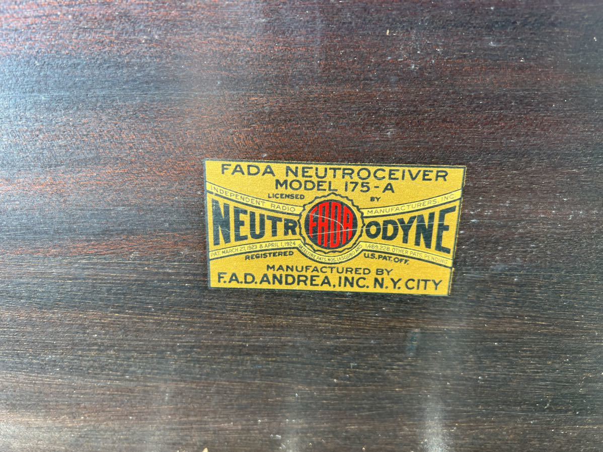 FADA NEUTROCEIVER 175-A ATWATER KENT ラジオスピーカー F-2 FADA NEUTROCEIVER 175-A ATWATER KENT ラジオスピーカー F-2