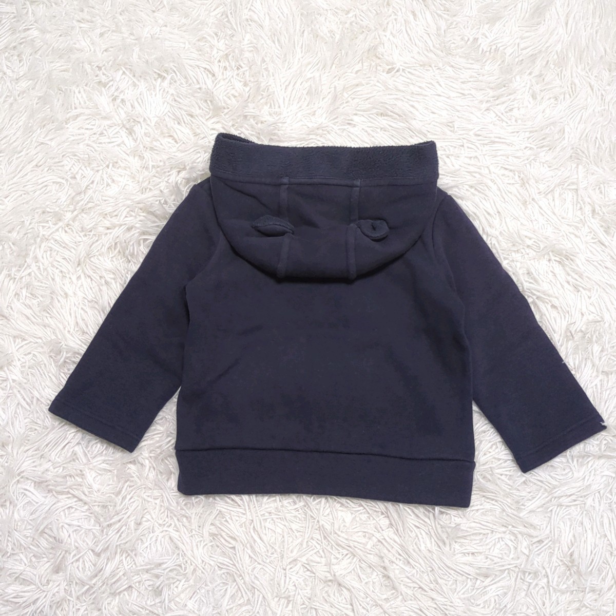 【送料無料】babygap　ベビーギャップ　長袖　パーカー　上着　70cm　6-12month　くま　ネイビー　ベビー　子供服_画像2