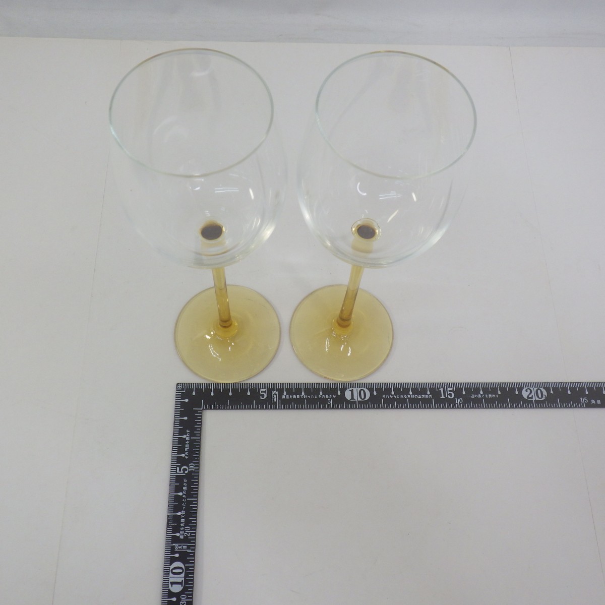 ボヘミアングラス 2客セット/ワイングラス/チェコスロバキア製 CZECHOSLOVAKIA/BOHEMIA GLASS 60の画像4