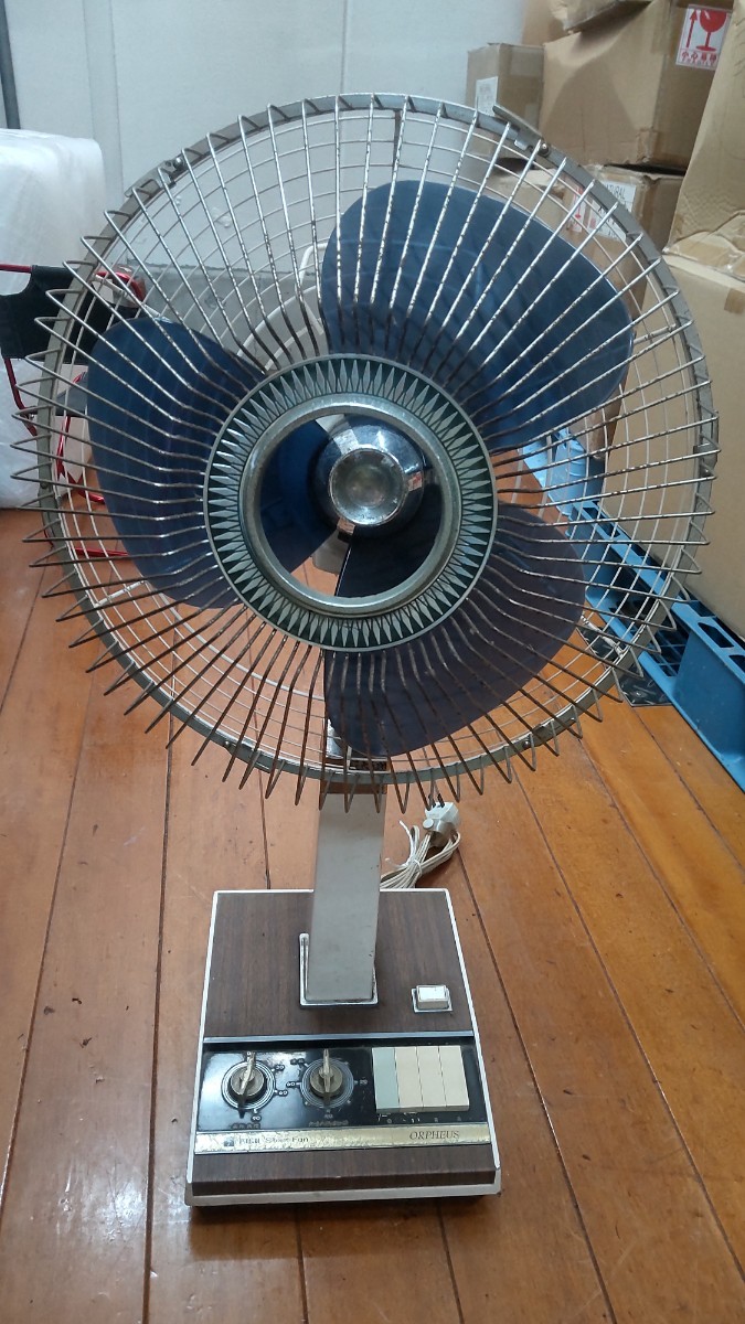 COQ733 昭和レトロ 扇風機 FUJI Silent Fan ORPHEUS アンティーク TOSHIBA 通電&回転&簡易清掃OK 現状品 一応JUNK