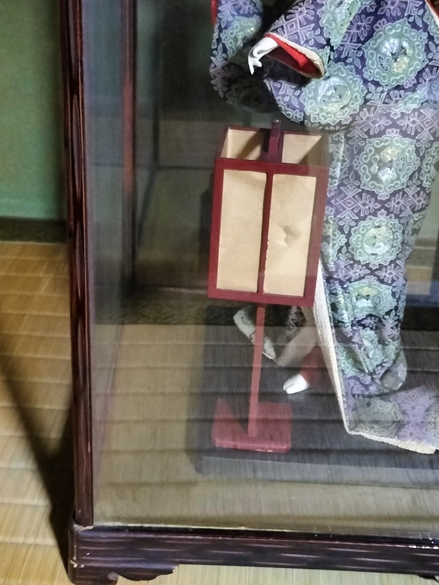 日本人形 舞踊人形 ガラスケース 行灯 昭和レトロの画像5