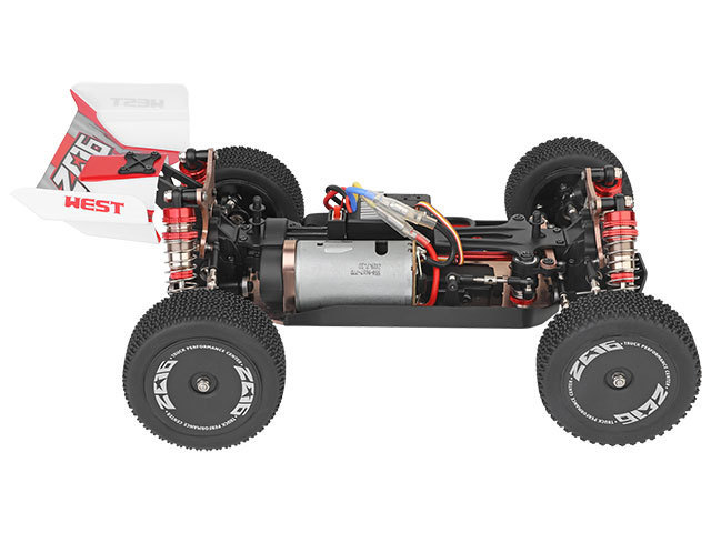 1/14スケール ドライビング オフロードカー レッド 4WD バギー 完成電動セット ハイテック WLtoys 144001-RD_画像5