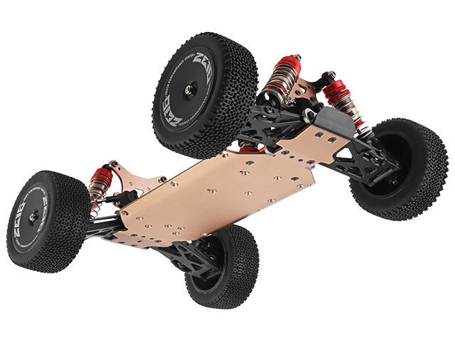 1/14スケール ドライビング オフロードカー レッド 4WD バギー 完成電動セット ハイテック WLtoys 144001-RD_画像4