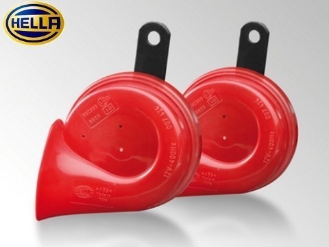 [ Germany HELLA/ Hella company manufactured ] red twin tone (s nails type ) horn [Red Twin Tone Horn ] red 320284