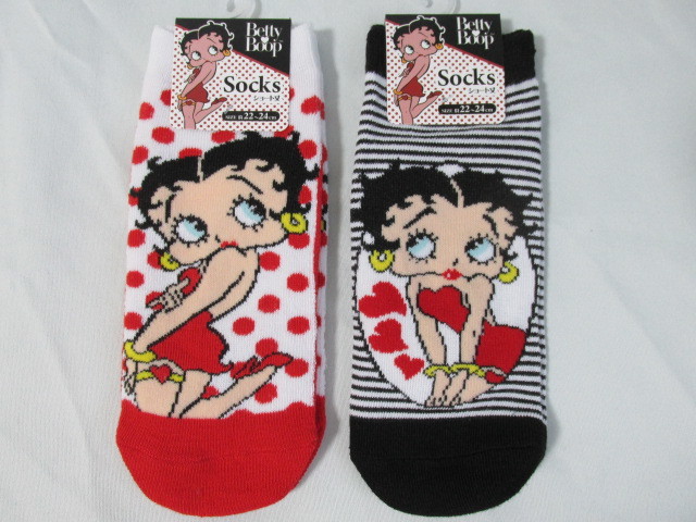 《50’ｓコレクション》Betty Boop　ベティ・ブープ　靴下　アンクルソックス　アメリカアニメ　ロカビリー_画像1