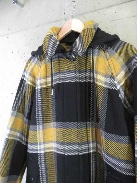 6101b25◆良品です◆DIESEL ディーゼル チェック柄 フーディ ウールコート/パーカー/ジャケット/シャツ/レディース/女性_画像4