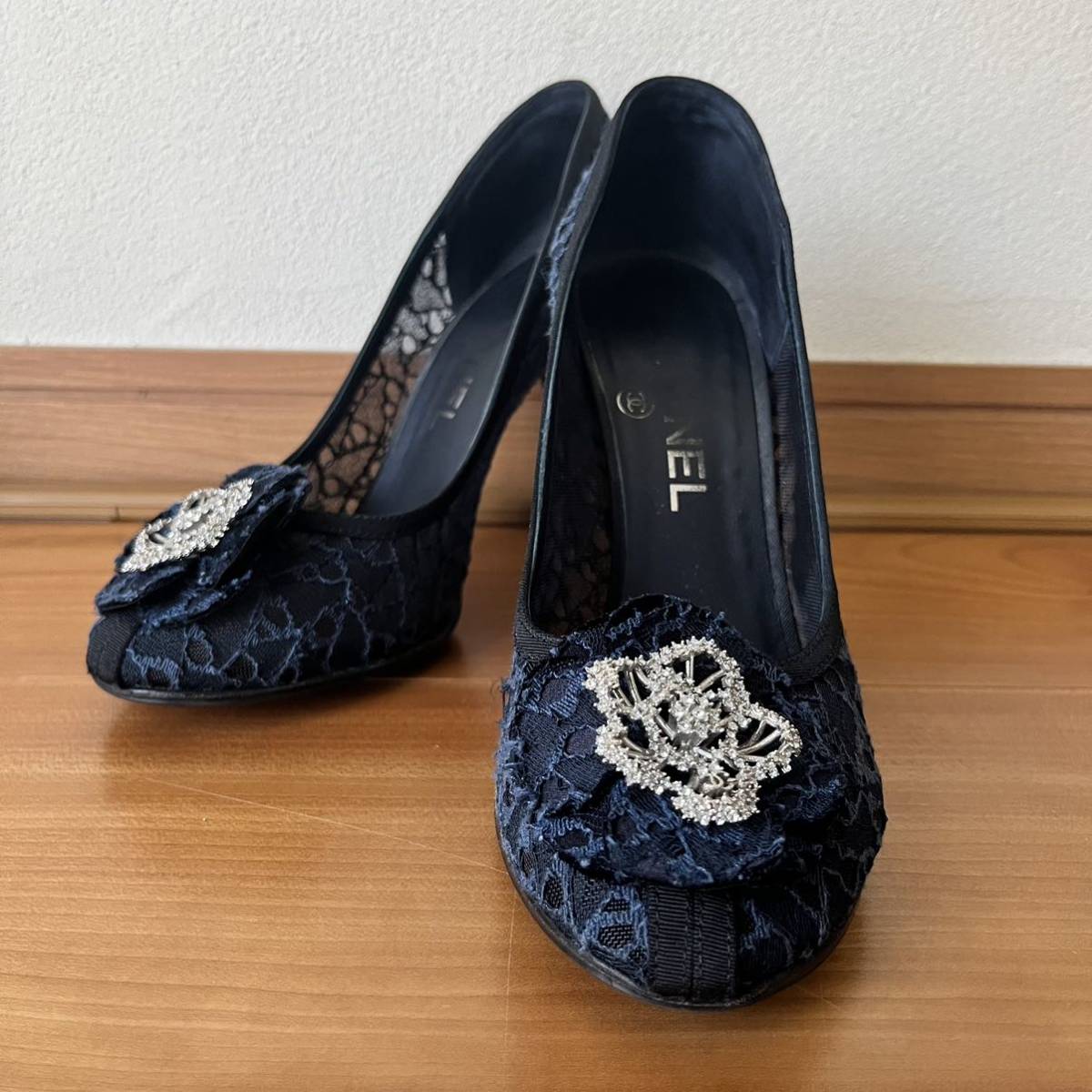 【中古】サイズ36.5*フラワービジューハイヒールパンプス*CHANEL*シャネル*サンダル*ピンヒール