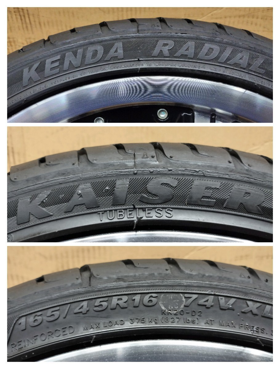 Lehrmeister BOTTEGA LUCE 16インチ 5J 4H PCD100 +45 KAISER 165/45R16 レアマイスター 16×5J 4穴 軽自動車 軽トラ 溝有り_画像10